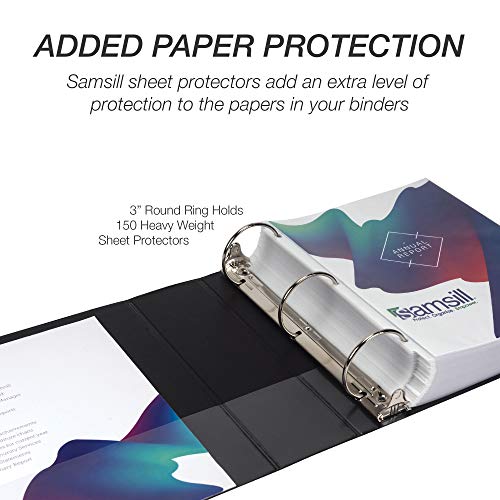 Samsill 4 Pack Durable 2 Inch 3 Ring Binders, Round Ring, Clear View Cover for Presentations, Black - color: Black, size: 3-Inch