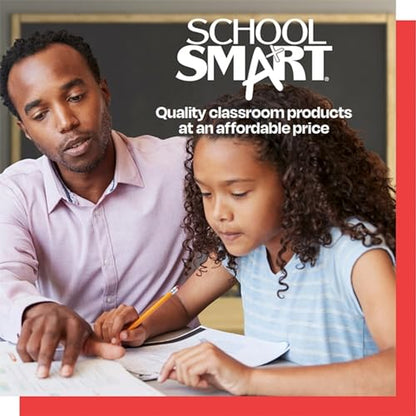 School Smart 3-Hole Punched Filler Paper, 8-1/2 x 11 Inches, Yellow, 100 Sheets