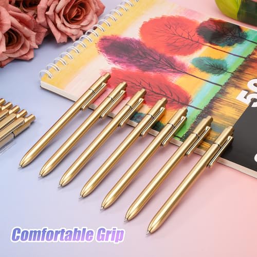 10 Pcs Black Gel Pens 0.5mm Gel Ink Bulk Fine Point Quick Drying Pens Gold | Retractable Roller Ball Gel Pen,for Smooth Writing, ABS Case with Pocket Clip Perfect for Office Back To School - color: Gold