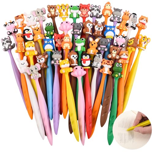 48 Pcs Cute Animals Bobblehead Eraser for Pencils Kawaii Erasers Cute School Supplies Fun Cartoon Erasers Back to School Supplies Birthday Classroom Gifts - style: Animals