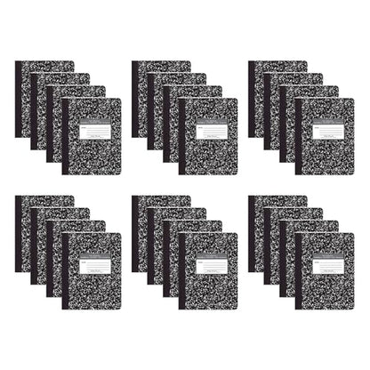 ROARING SPRING Hard Cover Composition Notebook, 24 Pack, Black Marble Comp Book, 9.75″ x 7.5″, Wide-Ruled with Margin, 100 Sheets (200 Pages) - size: 9.75" x 7.5", style: 24 Pack - Wide-Ruled - 100 Sheets - Black Marble
