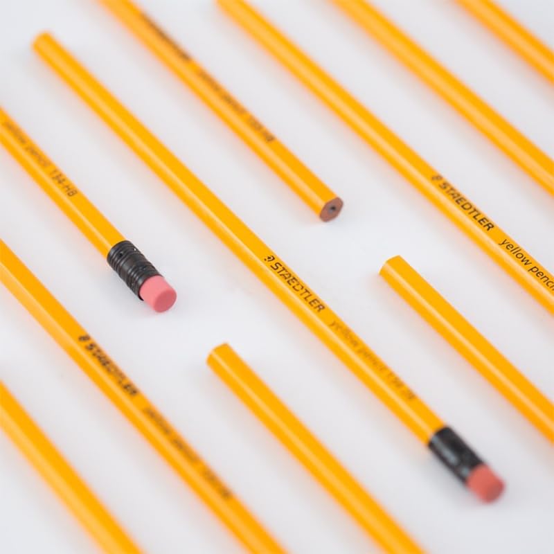 SagaSave 12 Pcs Multipurpose HB Pencils with Metal Sharpener Soft Hold for Painting Sketching Classroom Office (Red)
