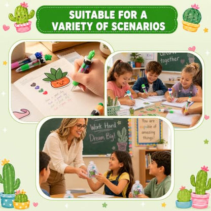 Back To School Student Gift Set Classroom Welcome Kit 24 Pack | 122 Pcs Student Gift Set Includes Pens Cards Gift Bags Cactus Stickers For Classroom Welcome First Day Desk Surprise Activity