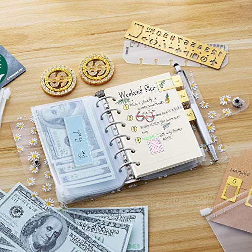 A7 Planner Refill,4 Packs per Set, Line Paper, A7 Binder Refills 6 Ring with Label Stickers Gift,Mini Binder Refills,6 hole/100gsm Thick Paper/4.84 x 3.23'', Harphia - color: Line