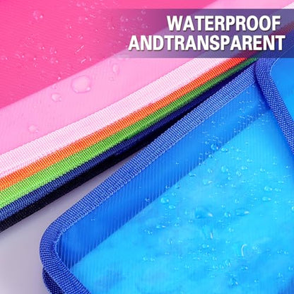 Tamaki Plastic Expanding File Folder, Fit Letter/A4 Size, Blue, 1 Pack | Transparent envelopes with Snap Closure, No Dividers, Large Capacity - color: Blue