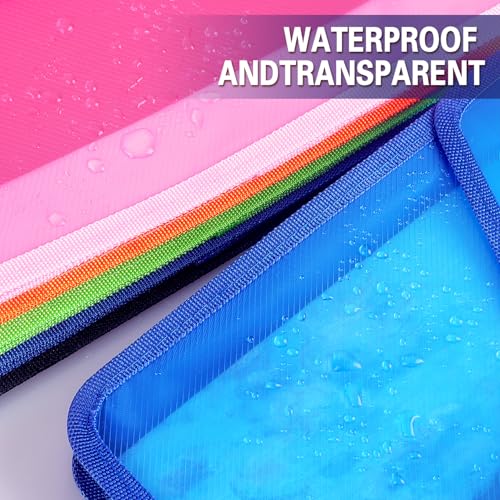 Tamaki Plastic Expanding File Folder, Fit Letter/A4 Size, Blue, 1 Pack | Transparent envelopes with Snap Closure, No Dividers, Large Capacity - color: Blue