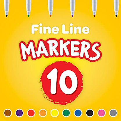 Crayola MARKERS FINE LINE 10 COUNT (Pack of 2) - size: 10 Count (Pack of 2)