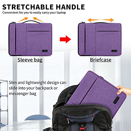 Laptop Sleeve Case 13.3-14 Inch Waterproof Durable 360 Protective Carrying Case Portable Handle Business Briefcase Compatible with MacBook Air/Pro HP ThinkPad Notebook Purple - color: Purple, size: 13.3-14 Inch