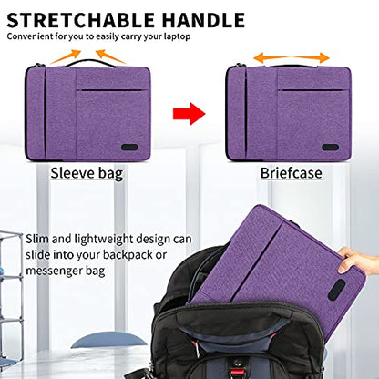 Laptop Sleeve Case 13.3-14 Inch Waterproof Durable 360 Protective Carrying Case Portable Handle Business Briefcase Compatible with MacBook Air/Pro HP ThinkPad Notebook Purple - color: Purple, size: 13.3-14 Inch