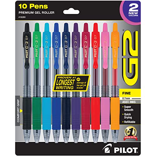 PILOT G2 Limited Edition Harmony Ink Collection Retractable Gel Pens, 0.7mm Fine Point, Gel Pen Set, Assorted Ink, G2 Gel Pen - Ideal for School, Journaling, and Office Writing - style: Assorted