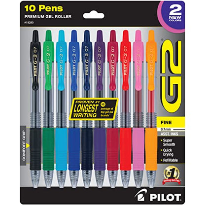 PILOT G2 Limited Edition Harmony Ink Collection Retractable Gel Pens, 0.7mm Fine Point, Gel Pen Set, Assorted Ink, G2 Gel Pen - Ideal for School, Journaling, and Office Writing - style: Assorted