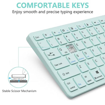 MMK Bluetooth Keyboard, Tablet Keyboard Compatible iPad 11th Generation,iPad 10th/9th/8th & Air 5th/4th, iPda Pro 13/12.9/11-Inch and Air 13/11-Inch Models and More Bluetooth-Enabled Devices-Blue - color: Blue