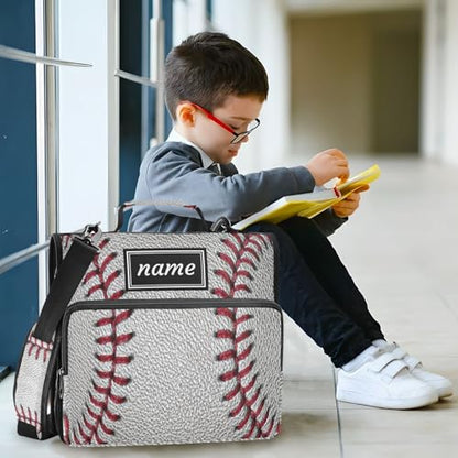 Kcldeci Personalized Zipper Binder 3 Ring，Baseball Ball Dirty Dark Baseball Red Stitching Custom Zipper Binder Organizer 1.5inch for School and Office Expanding File Folder - color: E18