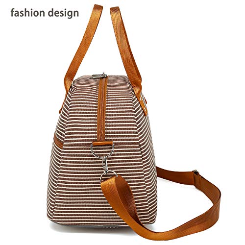 FlowFly Insulated Lunch Bag With Shoulder Strap for Women, Men, and Kids, Large and Reusable, Handle, Freezable Work and School Travel Tote and Meal Prep Organizer,Coffee - color: Coffee