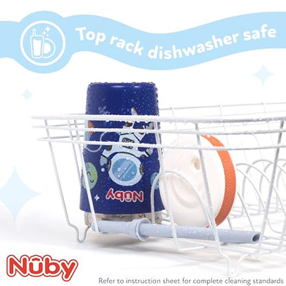 Nuby Thirsty Kids Insulated Toddler Cup with Silicone Flexstraw - 12 oz - Stainless Steel and Leak-Resistant - 18+ Months - Fox - color: Forest Fox