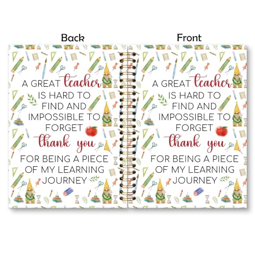 Teacher Appreciation Gifts Spiral Notebook Journal, Thank You Teacher of the Year Gifts for Teachers Journal for Notes Planning, Teachers Office Supplies, 5.5 X 8.3 Inch - color: Thank you03