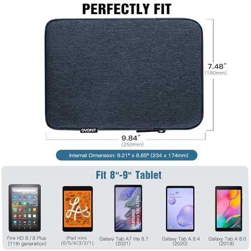TiMOVO 8-9 Inch Tablet Sleeve with Pockets, Space Gray | Fit iPad mini 7 (A17 Pro, 2024) / mini 6 (8.3", 2021) / 5/4/3/2/1, Portable Protective Carrying Bag Case - color: Space Gray, size: 8-9 Inch