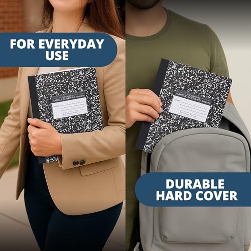 ROARING SPRING Hard Cover Composition Notebook, Black Marble Comp Book, 9.75″ x 7.5″, 5x5 Grid Graph Ruled, 80 Sheets (160 Pages), Made in USA - size: Grid Graph Ruled (5x5), 80 Sheets/160 Pages, style: 1 Comp Book