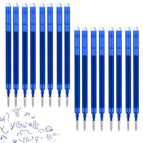 0.7 mm Erasable Gel Ink Pen Refills Compatible with Frixion Friction, Smooth Writing Multicolor Retractable Fine Point Pen Refill for School Office Home Art (Blue, 16) - style: Blue