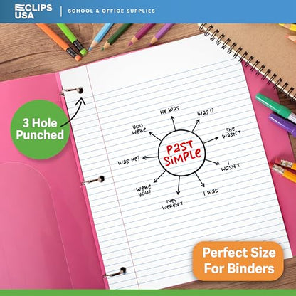 Loose Leaf Paper College Ruled Notebook Paper College Ruled Lined Writing Filler Paper 10.5” x 8” 3600 Sheets 150 Sheets Per Pack 60 gsm (24 Pack) - size: 24 Pack