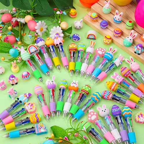 30Pcs Easter Egg Mini Multicolor Pens in One 4-in-1 Cute Pens Bulk with 30 Eggshells, Fun Gifts Assorted Ink Kawaii Ballpoint Pen - style: 30Set-Easter Egg