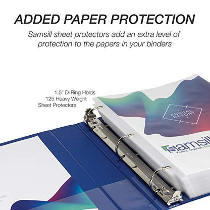 Samsill Durable 1.5 inch 3 Ring Binder, D Ring Binder, 100% Recycled Chipboard, Blue - color: Blue, size: 1 Pack, style: 1.5 Inch