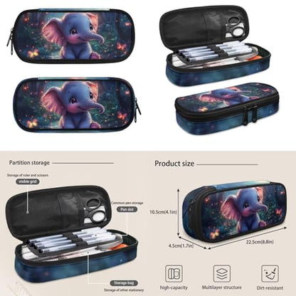 Cute Elephant Backpack for Girls Boys Kids Backpack with Lunch Box Water Bottle Pouch and Soft Pencil Case Elementary Middle High School Lightweight Waterproof Large Capacity Bookbag - color: Cute Elephant