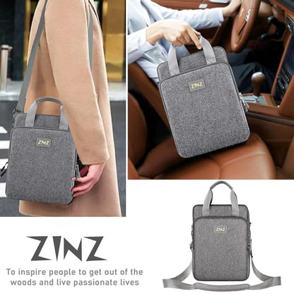 ZINZ Laptop Shoulder Bag 12.3-13 inch Case Sleeve, Expandable Handbag with Valuables Compartment Compatible with MacBook Air/Pro/Neo 13", iPad 12.9"/13"/11", Shockproof,Gray - color: Gray