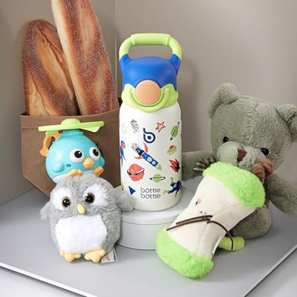 BOTTLE BOTTLE Kids Insulated Water Bottle with Straw Lid and Handle 16 oz Stainless Steel Vacuum Tumbler Water Bottles for School Outdoor Travel Gifts for Boys and Girls Astronaut - color: Astronaut