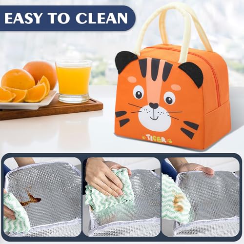 Lunch Bags Tote Cooler Bag Insulated Reusable Lunch Tote Bags Cartoon Portable Lunch Box Bag for Work Office Picnic Beach (Tiger) - color: Tiger