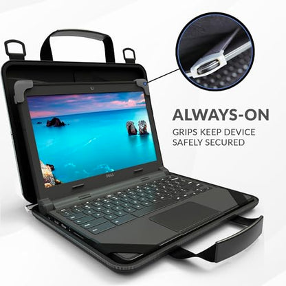 UZBL 13-14 inch Always on Pouch Work In Case For Chromebook and Laptops, Designed For Students, Classrooms, and Business - color: Black Fabric