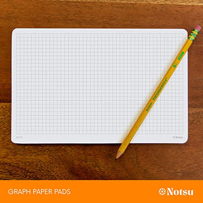 Notsu Graph Desk Notepad 2 Pack | Minimalist Graphing Memo Mouse Pads with Premium Thick Paper, Small 5.5" x 8.5" - size: 5.5" x 8.5", style: Graph Paper
