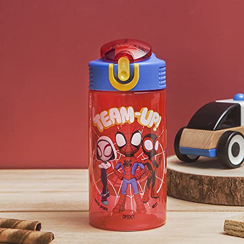 Zak Designs Marvel Spider-Man Kids Water Bottle with Spout Cover and Carrying Loop, Durable Plastic, Leak-Proof Water Bottle Design for Travel (16 oz, 2-Pack, Spidey and His Amazing Friends) - color: Spidey and His Amazing Friends 2pk