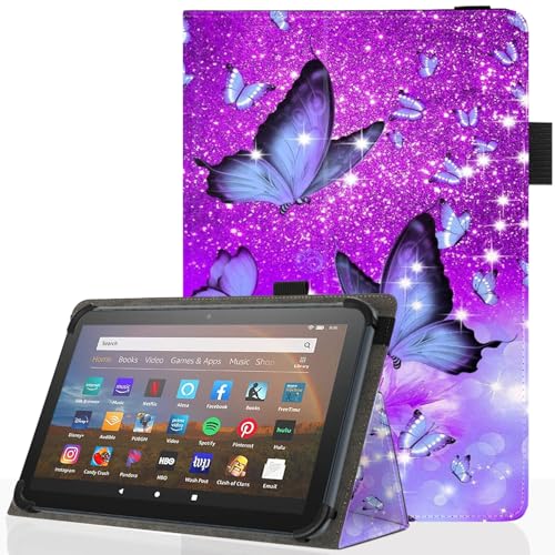 Universal 10 10.1 Inch Android Tablet Case,Slim Folding Stand Cover for All 9"-10.5" Touchscreen Tablet Case with Stylus Pen Holder,Butterfly 01 - color: Butterfly 01