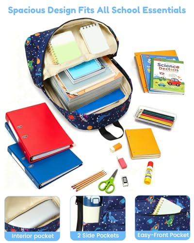 CAMTOP Backpack for Kids, Boys Girls Preschool Backpacks with Lunch Box Toddler Kindergarten School Bookbag Set (Blue Dinosaur 10) - color: Blue Dinosaur 10