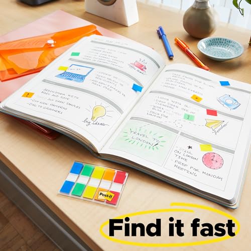Post-it Flags, 60/On-the-Go Dispenser, .94 in Wide, Alternating Electric Glow Collection (680-EG-ALT) (Pack of 2) - size: Pack of 2