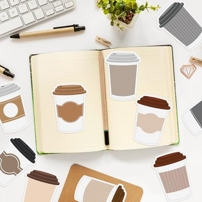 Xqumoi 30 Pack Coffee Cup Sticky Notes, Total 600 Sheets, Funny Self Sticky Notepads Memo Pads for Coffee Lover Office School Student Kids Gift Class Reward Birthday Party Favors Goodies Bag Fillers - style: Coffee Cup (Style 1)