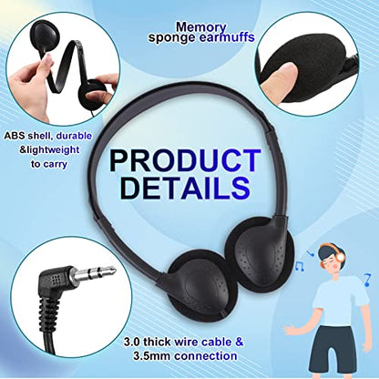 CN-Outlet Wholesale Kids Headphones in Bulk 25 Pack for School Classroom Students Children and Adults - Black - color: Black, size: 25 PACK