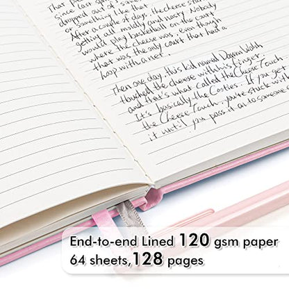 feela 24 Pack Journal Notebook Bulk for Work, Business Notebook Hardcover Lined Writing Journal with Pen Holder for Men Women Note Taking, with 24 Black Pens, 120 GSM, 5.1”x8.3”, A5, Rose Pink - color: 24 Rose Pink