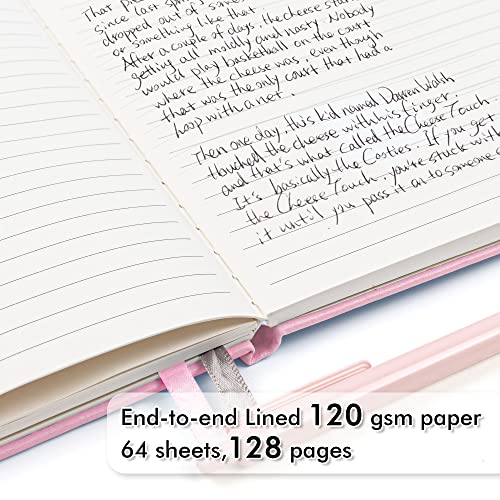 feela 12 Pack Notebooks Journals Bulk, Hardcover Notebook Classic Ruled Lined Journals with Pen Holder for Women Girls School Business Supplies, with 12 Black Pens, 120 GSM, 5.1”x8.3”, A5, Rose Pink - color: 12 Rose Pink