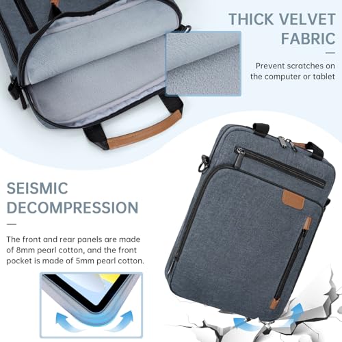 12.9 Inch Tablet Sleeve Bag, Padded Carrying Case for 13" iPad Air M4 M3 M2 2026-2024, iPad Pro M5 M4 M2 M1, Samsung Galaxy Tab S9 FE+/S9+/S8+/S7 FE/S7+ 12.4" 2022/2023, Surface Laptop Go 12.4" - color: Blue, size: 12.9 Inch