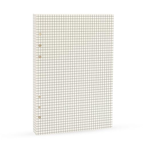 Grid Square Spiral Notebook Refill,A5 Planner Inserts 6 Ring Binder Refill, for Filofax, 90 pages double sided printed, Harphia(A5 5.59 x 8.27'',Gridsquare) - color: Grid Square, size: A5