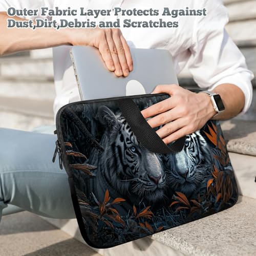 Universal Laptop Sleeve Tablet Case 12 inch, White Tiger Slim Carrying Case Durable Handbag Travel Laptop Bag for Surface Pro 9 8 7/Laptop Go 2 3, MacBook Air 11/12 - color: White Tiger, size: 12 inch