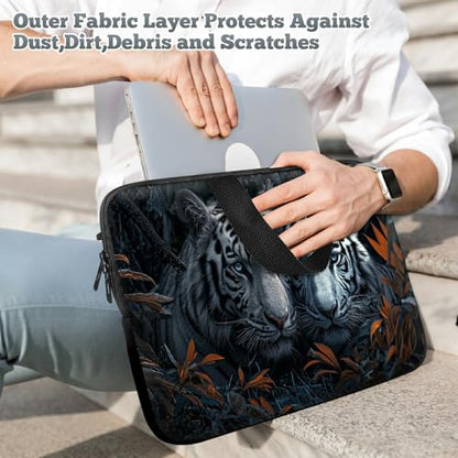 Universal Laptop Sleeve Tablet Case 12 inch, White Tiger Slim Carrying Case Durable Handbag Travel Laptop Bag for Surface Pro 9 8 7/Laptop Go 2 3, MacBook Air 11/12 - color: White Tiger, size: 12 inch
