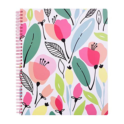 Steel Mill & Co Cute Large Spiral Notebook College Ruled, 11" x 9.5" with Durable Hardcover and 160 Lined Pages, Pink Poppy - color: Pink Poppy