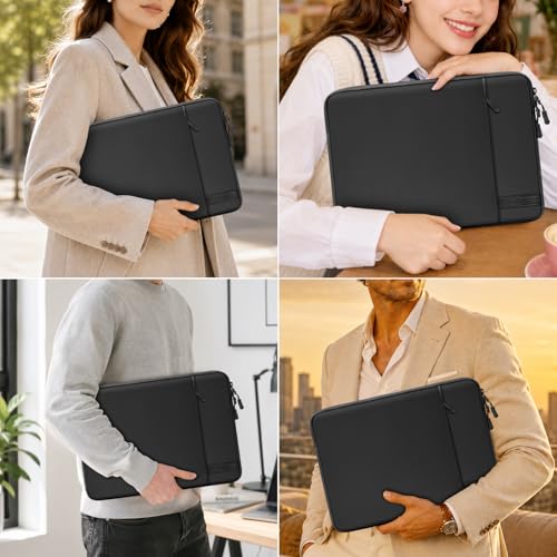 MOSISO Laptop Sleeve Compatible with MacBook Neo 13 inch 2026 A3404 / Air 13.3 13.6 M5 M4 M3 M2 M1 / Pro 13 M2 M1, 360 Degree Protective Computer Sleeve Bag with Vertical Pocket&Small Case, Black - color: Black