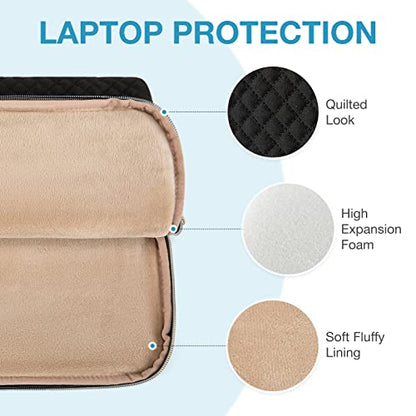BAGSMART Laptop Sleeve for 15-inch MacBook Air/Pro, Laptop Carrying Case Compatible with 15.6 inch HP,Dell,Acer Aspire,Asus Notebook, Protective Case with Pocket and Handle, Black - color: Black, size: 15.6 Inch