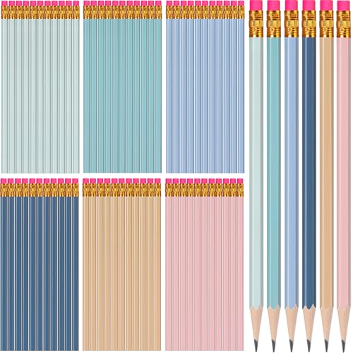 TecUnite 120 Pcs #2 HB Pencils with Eraser No 2 Unsharpened Wooden Hexagonal Pencils for Adults Gifts for School Exam art Learning Office Sketching(Morandi Colors) - color: Morandi Colors