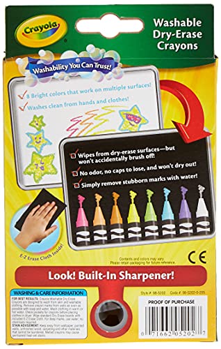 Crayola Dry-Erase Bright Crayons, 8 count