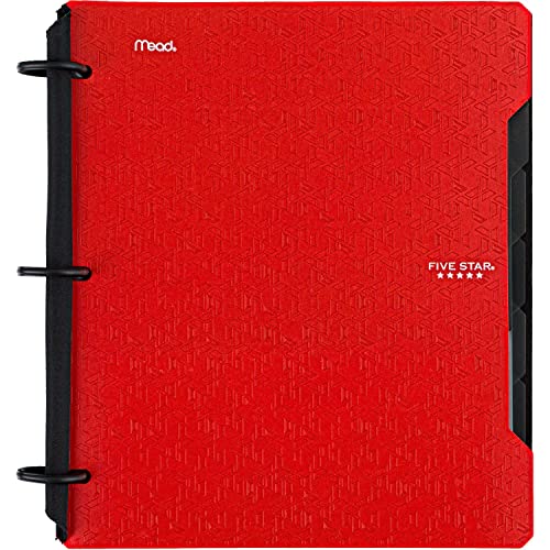 Five Star Flex Refillable Notebook + Study App, College Ruled Paper, 1 Inch TechLock Rings, Pockets, Tabs and Dividers, 200 Sheet Capacity, Color Will Vary (29328)
